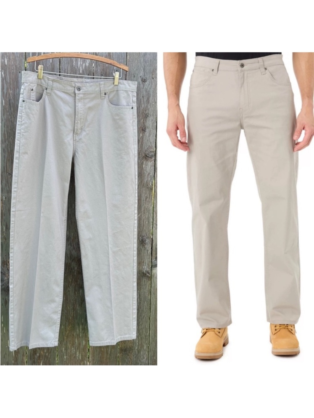 SMITH'S Workwear Mens Size‎ 38 x 32  Stretch 5-Pocket Tan Relaxed Canvas Pants